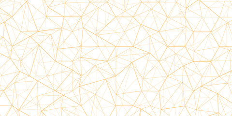 Wall Mural - Abstract of simple golden line triangle pattern geometric background .white background creative and geometric shape with white luxury pattern gold and white geometric background with low poly triangle
