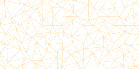 Wall Mural - Abstract of simple golden line triangle pattern geometric background .white background creative and geometric shape with white luxury pattern gold and white geometric background with low poly triangle