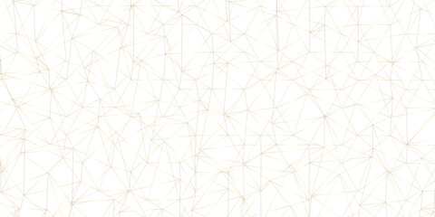 Wall Mural - Abstract of simple golden line triangle pattern geometric background .white background creative and geometric shape with white luxury pattern gold and white geometric background with low poly triangle