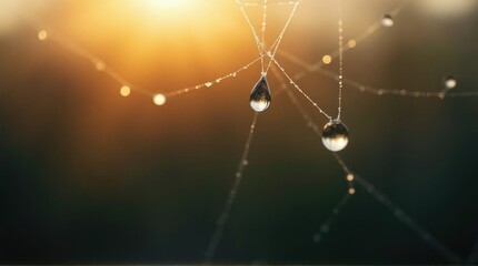 spider's nest exposed to rain