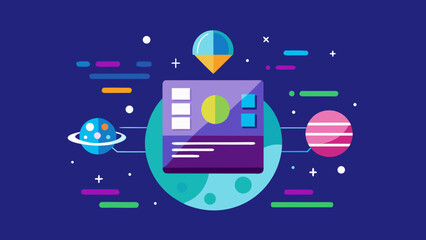 flat vector augmented reality app interface background