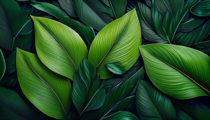 nature inspired textured design featuring vibrant green leaves on a dark background