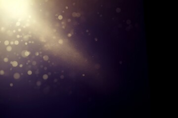 abstract dark background with glowing golden particles, golden bokeh lights on black background, spa