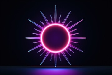 Wall Mural - sun light neon purple.