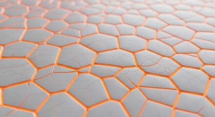 Abstract geometric pattern with glowing orange lines