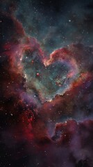 Wall Mural - Colorful nebulae with scattered stars in deep space.