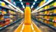 © RidoyDesigns - Yellow Juice Bottle on Supermarket Aisle