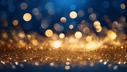 abstract bokeh background golden bokeh circles on dark blue background layer overlay