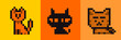 © virinaflora - A collection of cute pixelated cat icons. Featuring a diverse set of adorable kitty graphics, these illustrations capture a trendy 8-bit aesthetic for your DIY digital projects