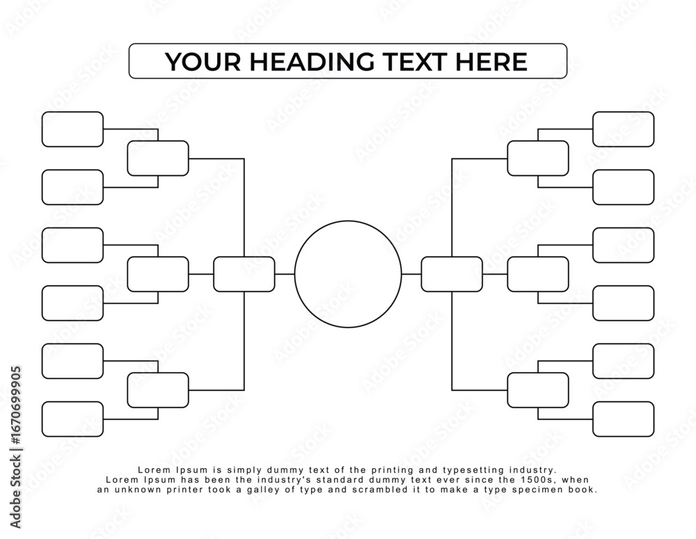 Vector art of blank tournament bracket diagram with heading and text ...