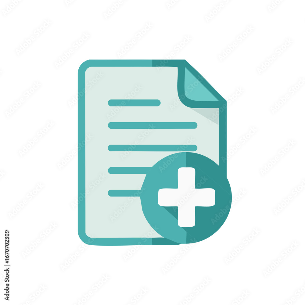 Adding File Icon New Document Icon with Plus Symbol for Adding Files or Medical Records ...