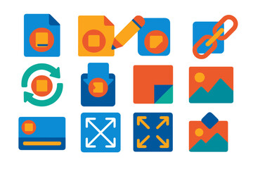 Set of icons for a computer program