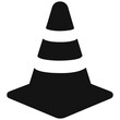 © Philipp - Black silhouette icon of traffic cone symbolizing caution safety and construction zone