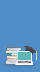 Wall Mural - e-learning, online education at home. concept of webinar, business online training, education on com