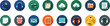 © Matt - Set of 16 flat design technology and communication icons in circular frames with vibrant colors