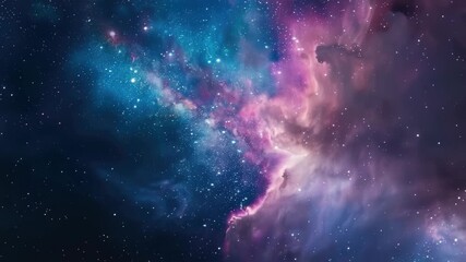 Wall Mural - Purple and blue galaxy with star shine at night sky.