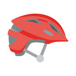 © Rian - Red protective bicycle helmet safety gear illustration