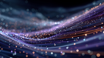 Wall Mural - abstract flow of light: an artistic, close-up view of luminous, flowing lines with bokeh effects in 