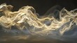 © Chok2533 - An ethereal, dreamlike depiction of a liquid gold flow. The gold is a soft, glowing fluid, suspended in a dark, misty void. It flows in delicate, swirling patterns, creating a sense of weightlessness