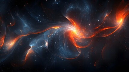 Wall Mural - abstract celestial design with swirling nebulae and stars.