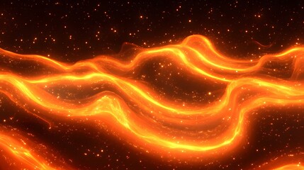 Wall Mural - abstract design with flowing, fiery lines against a dark background.
