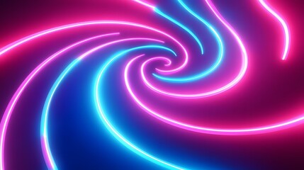Wall Mural - Neon spiral design with vibrant colors.
