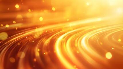 Wall Mural - abstract golden swirling design with glowing particles.