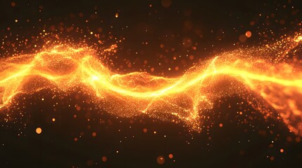 Wall Mural - abstract design of gold particles in motion.