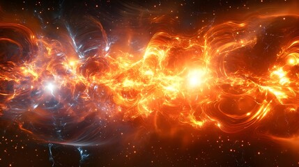 Wall Mural - abstract depiction of fiery cosmic energy.