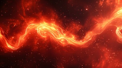Wall Mural - abstract fiery stream design against a dark backdrop.