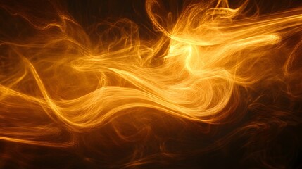 Wall Mural - abstract design of swirling golden streaks against a dark backdrop.