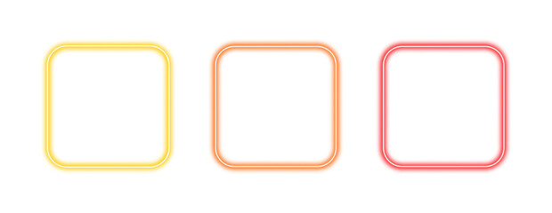 Wall Mural - collection of glowing neon square frame elements