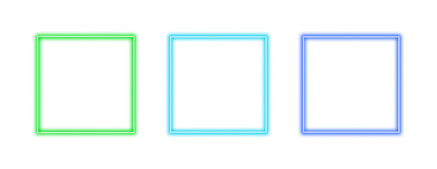 Wall Mural - collection of colorful neon glowing square frames
