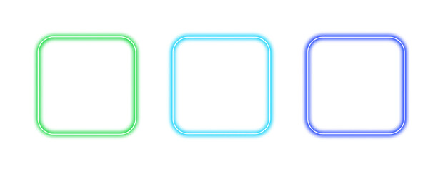 Wall Mural - collection of glowing neon square frame elements