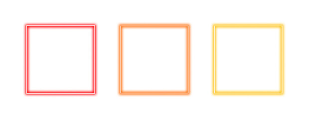 Wall Mural - collection of colorful neon glowing square frames