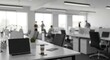 © Dira - Modern Office Interior with Blurred Background.