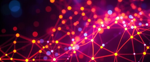 Wall Mural - Abstract neural network background, glowing connections, light, artificial intelligence
