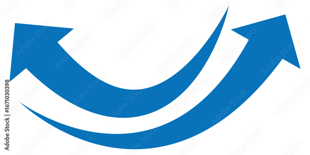 blue curve arrow icon. flat style. arrow icon for your web site design ...