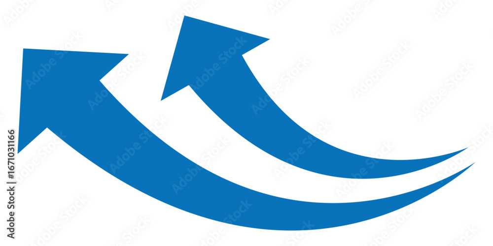 Blue curve arrow icon. curved arrow sign flat style. arrow icon for ...