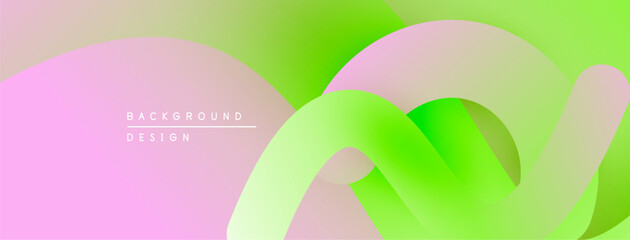 Wall Mural - abstract gradient shapes overlap. soft pink, green hues create modern design. minimalist aesthetic, 