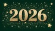© Vector Work  - Sparkling Gold 2026 New Year Glitter Design, Festive Background, Holiday Celebration stock asset