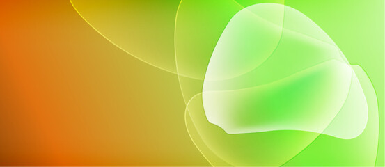 Wall Mural - abstract gradients blend orange, yellow, green. soft curves create luminous shapes, suggesting energ