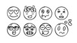 © MST CHIN BANU BEGUM - Hand drawn doodle smiley faces happy cheerful