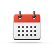 © Nualsri - Calendar icon with red header and black date marks white background