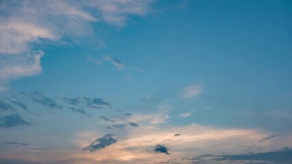 Wall Mural - Twilight and dawn sky with cumulus cloud time lapse in an evening 4k footage.