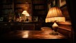 © Anat art - Warm and Inviting Study With Vintage Decor and Soft Lighting During Evening Hours