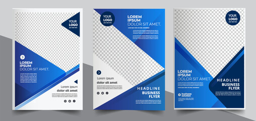 Template vector design for Brochure, AnnualReport, Magazine, Poster, Corporate Presentation, Portfolio, Flyer, infographic, layout modern with blue color size A4, Front and back, Easy to use and edit.