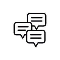 Wall Mural - Minimalist Chat Bubble Icon for Communication Concepts Dialogue and Messaging in Modern Vector Style on White Background
