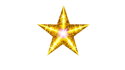 Wall Mural - Radiant Golden Starburst with Fractal Energy Burst, cut out transparent
