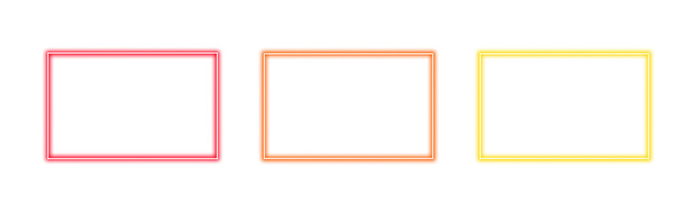 Wall Mural - collection of colorful glowing neon rectangular frames